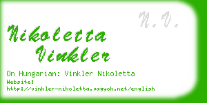 nikoletta vinkler business card